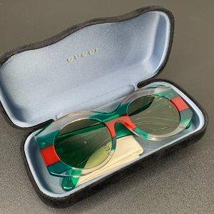 Gucci acetate round frame sunglasses